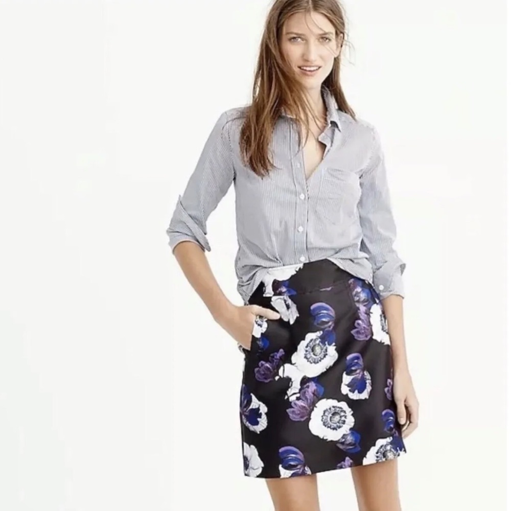 J.crew Violet Poppy A-line mini skirt w pockets $110 E4076 size 2